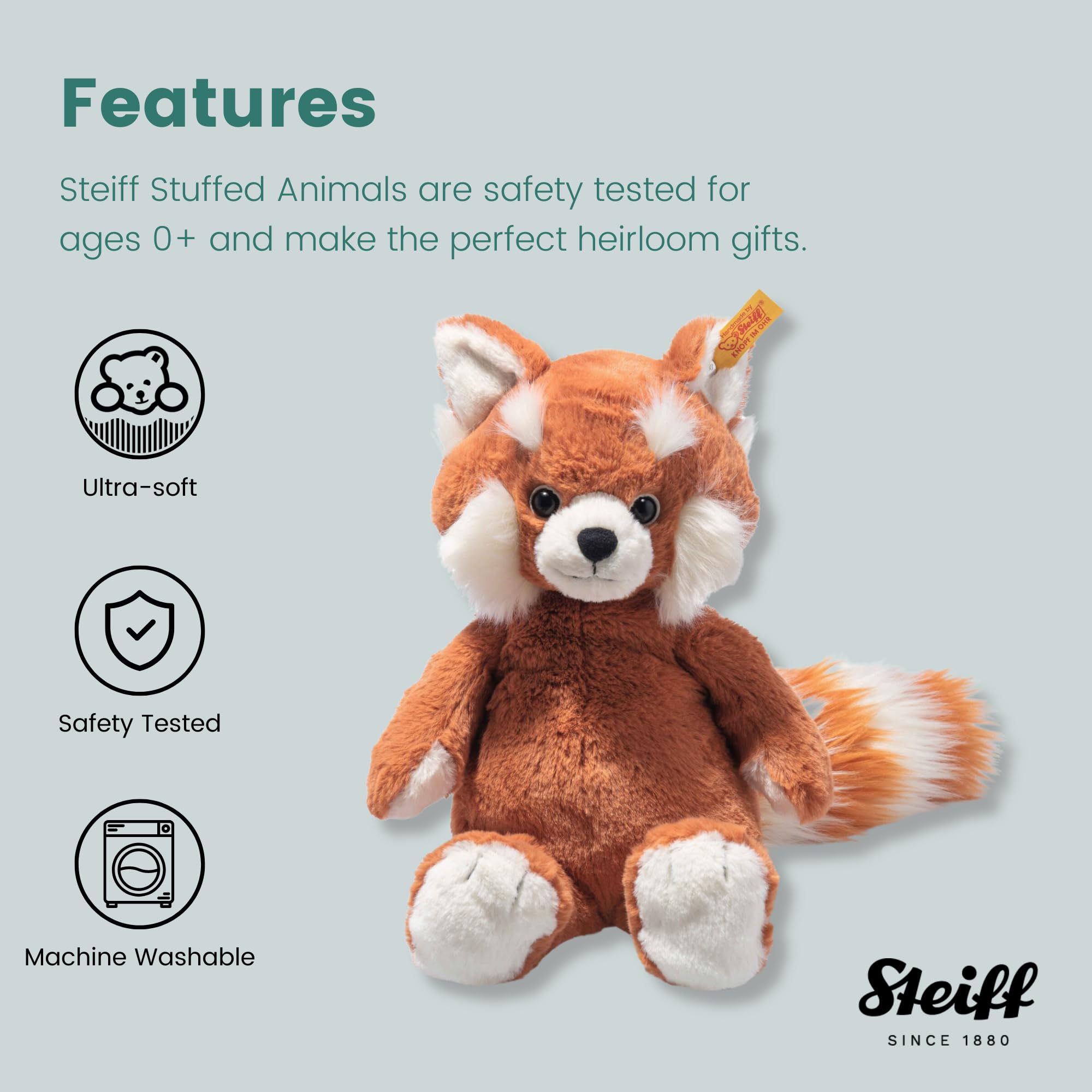 Soft Cuddly Friends Benji Red Panda, 11" Plush Toy - Image 3