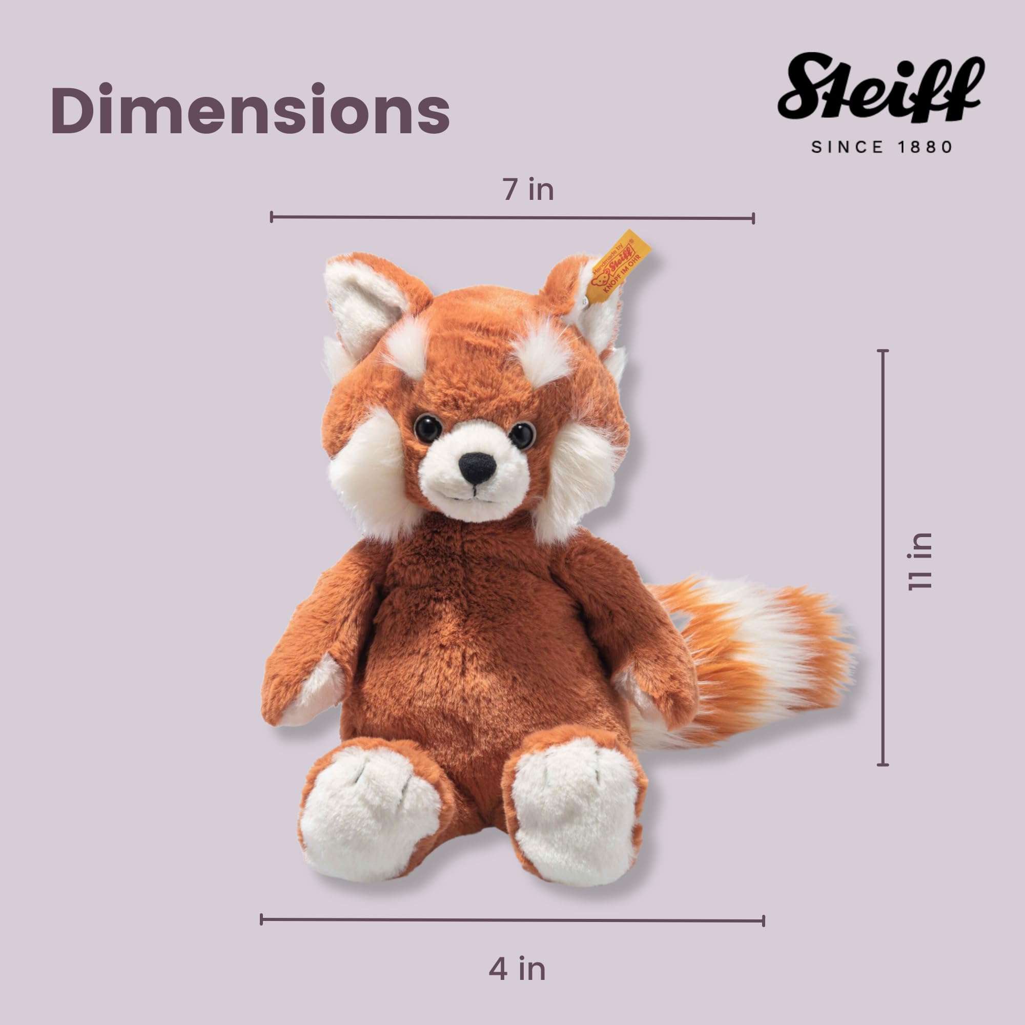 Soft Cuddly Friends Benji Red Panda, 11" Plush Toy - Image 4