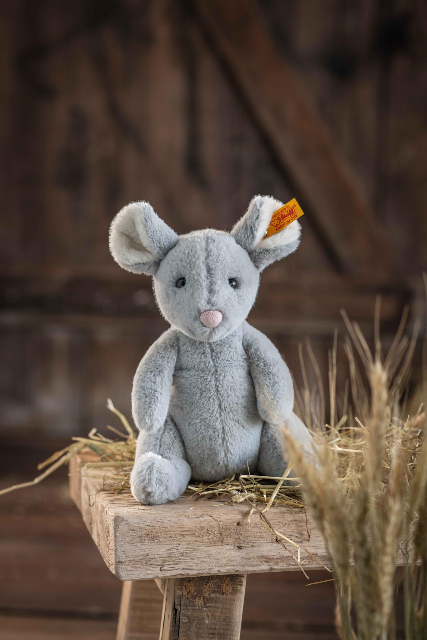 Soft Cuddly Friends Cheesy Mouse, 7" Plush Toy - Image 3