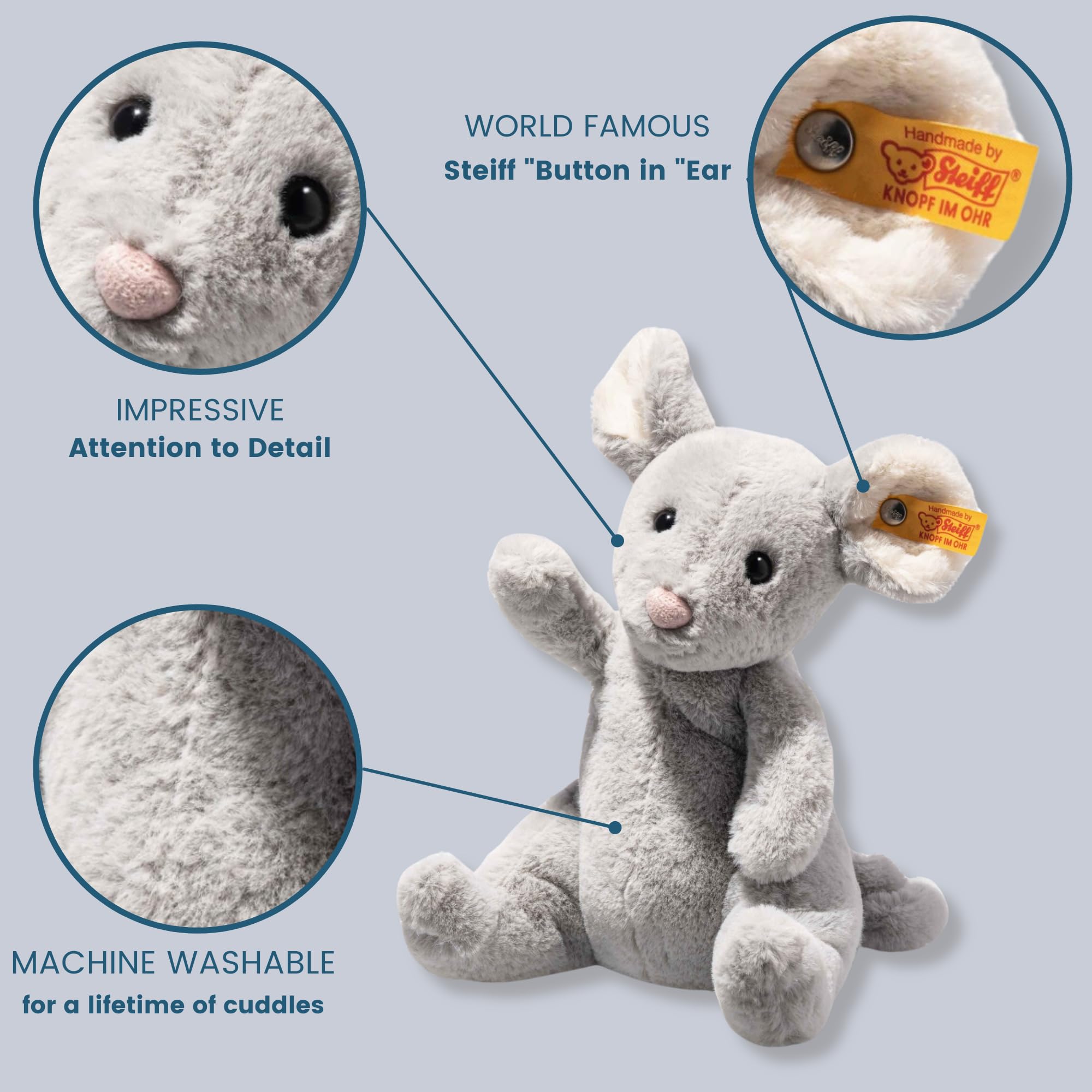Soft Cuddly Friends Cheesy Mouse, 7" Plush Toy - Image 4