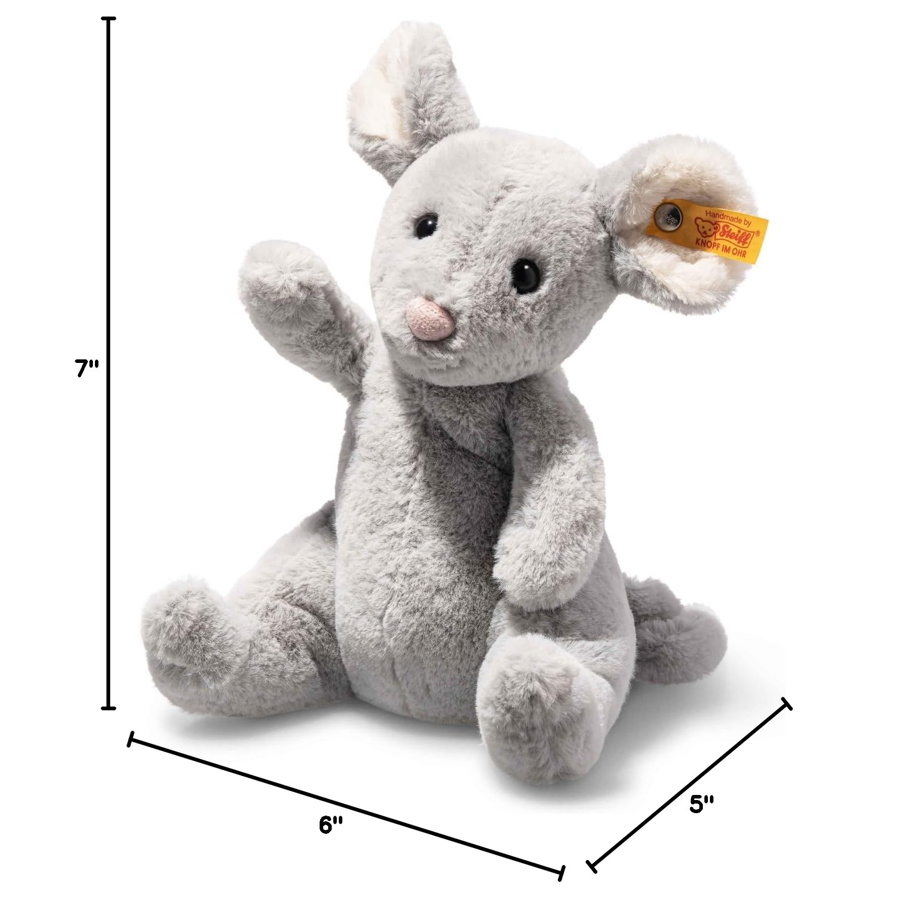 Soft Cuddly Friends Cheesy Mouse, 7" Plush Toy - Image 6