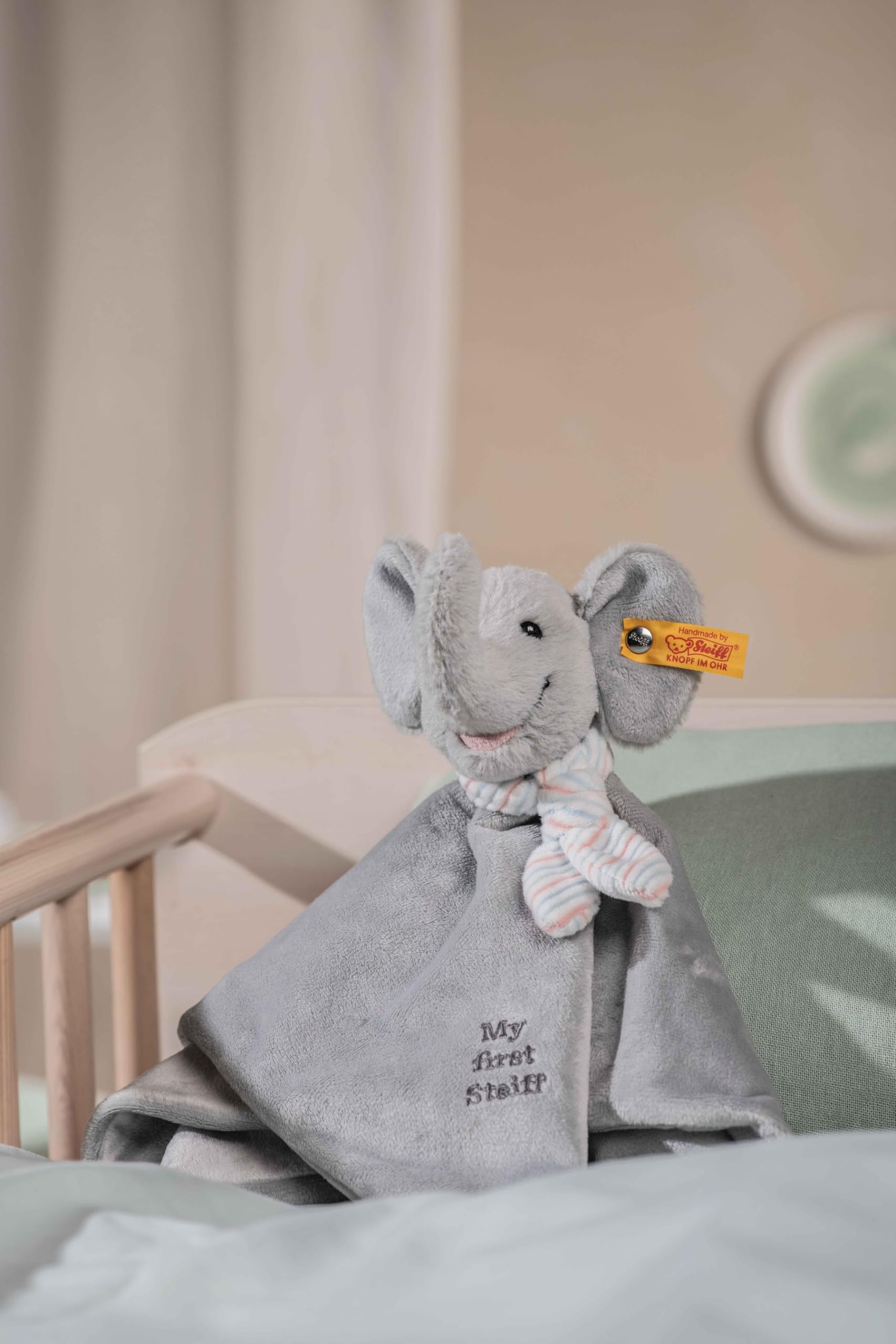 Steiff Handcrafted Since 1880 Premium Plush My First Steiff Lovey Security Blanket - 10" Ellie Elephant - Image 3