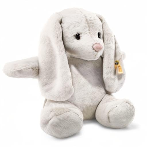 Steiff Hoppie Rabbit: Premium 15" Stuffed Animal Toy, Soft Cuddly Friends for Girls, Boys & Kids (Light Grey) - Image 6