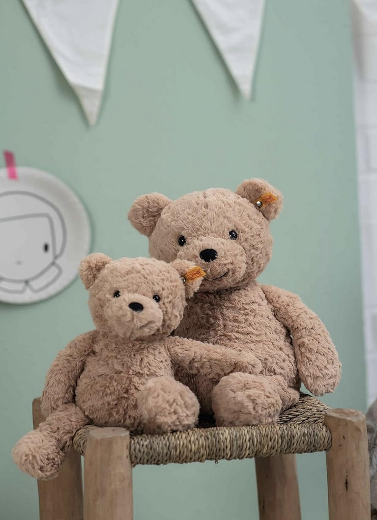 Steiff Jimmy Teddy Bear, Premium Teddy Bear Stuffed Animal, Plush Toy for Kids (Light Brown, 12") - Image 3