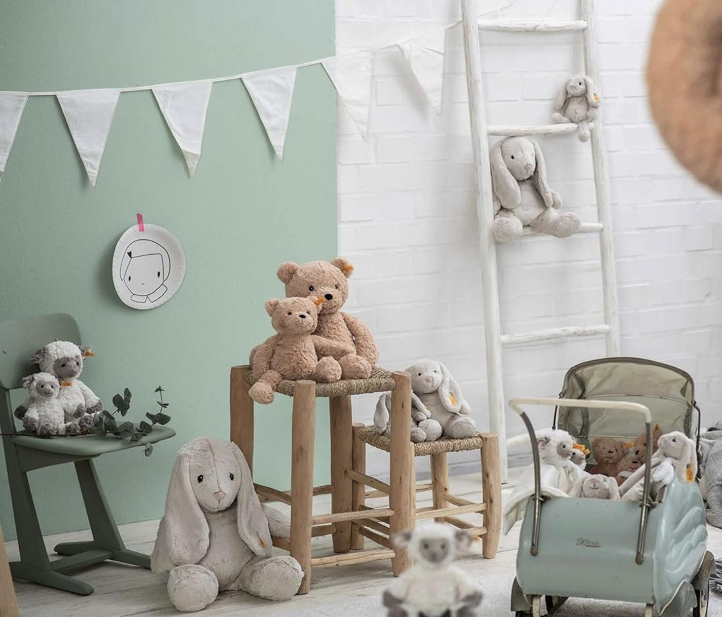 Steiff Jimmy Teddy Bear, Premium Teddy Bear Stuffed Animal, Plush Toy for Kids (Light Brown, 12") - Image 6