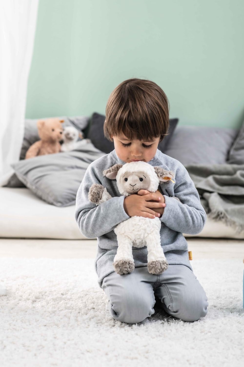 Steiff Lita Lamb Plush Stuffed Animal Toy Friend, White, 12" - Image 3