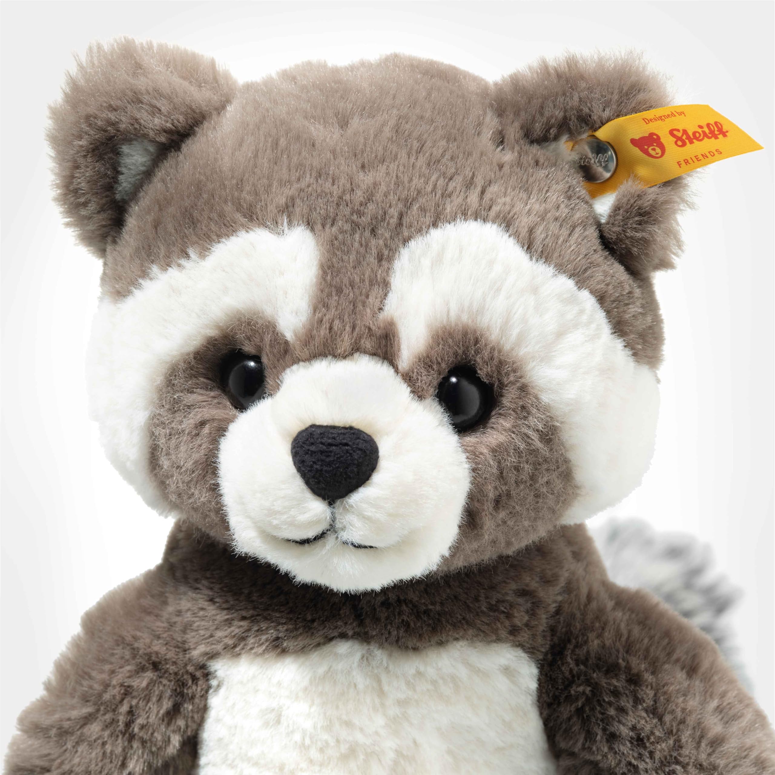 Steiff Pedro Raccoon – Soft & Cuddly 10” Plush with Brown & White Fur – Weighted Stuffed Animal for Play & Snuggles - Image 3
