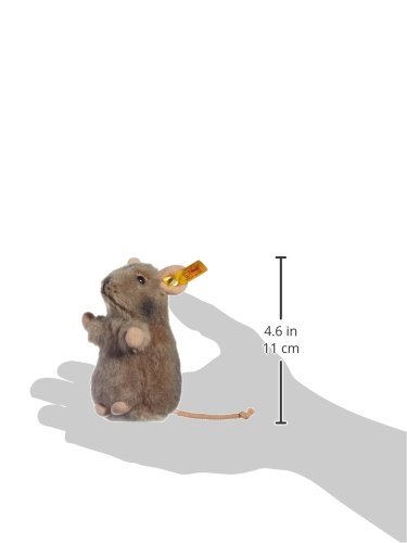 Steiff Piff Mouse Stuffed Animal with Soft Woven Fur - Premium Plush Toy or Gift for Ages 3 and Up, Grey - Image 5