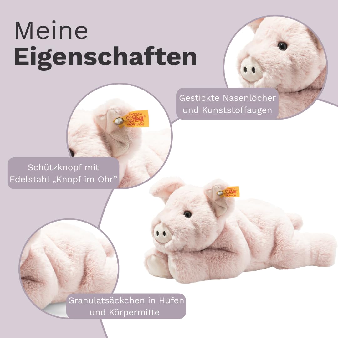 Steiff Piko Pig Plush Stuffed Animal Toy Friend, Pink, 11" - Image 3