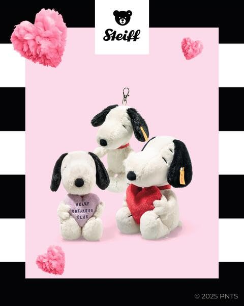 Steiff Snoopy Officially Licensed Love - Soft Plush Dog Toy Stuffed Animal Holding Red Heart Premium Peanuts Collectible, Snoopy, 12” - Image 6