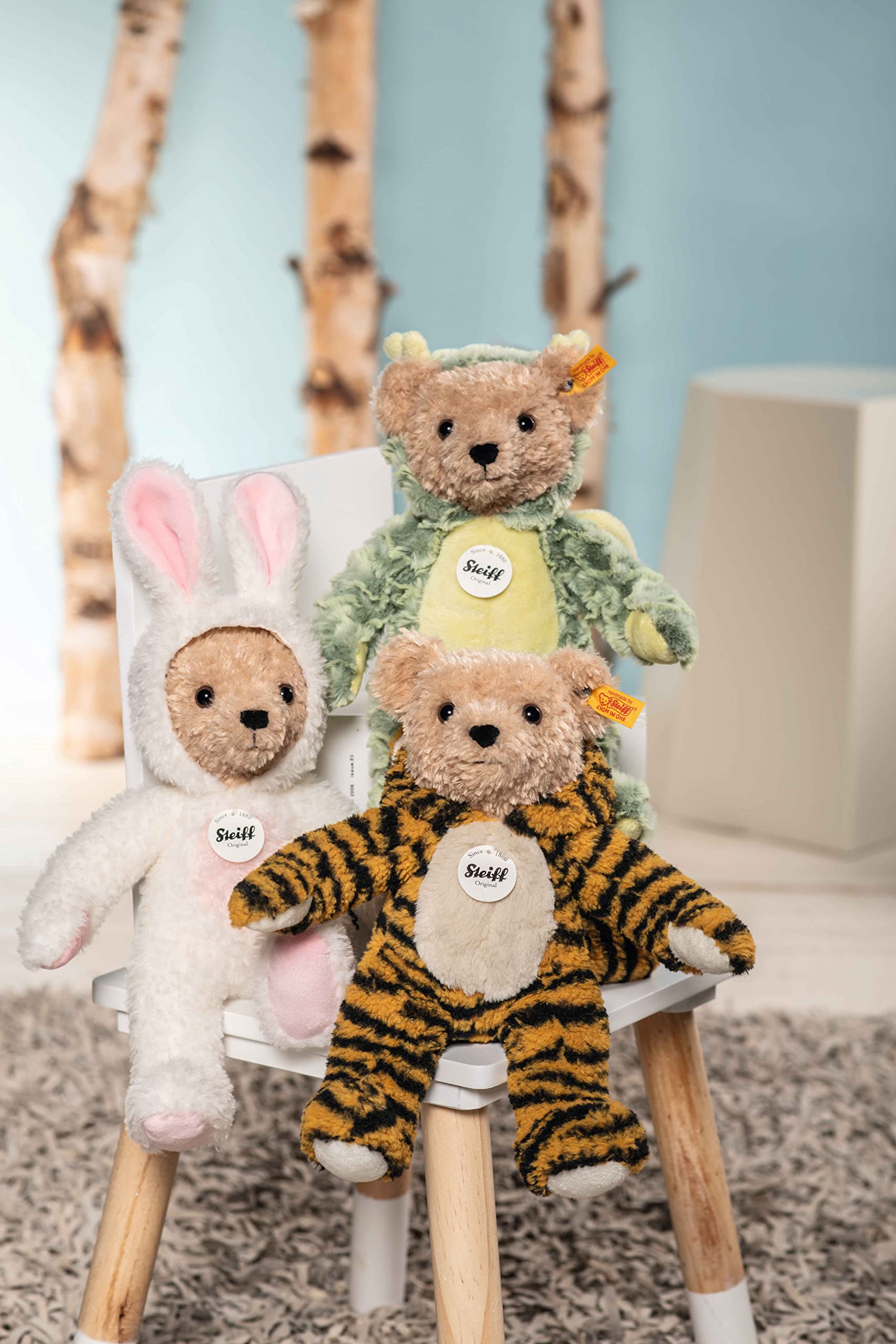 Steiff Teddy Bear in Bunny Hoodie Costume, Year of the Rabbit, Teddybear Stuffed Animal, Plush Bear Cuddly Toy, Machine Washable, 11 inches - Image 5