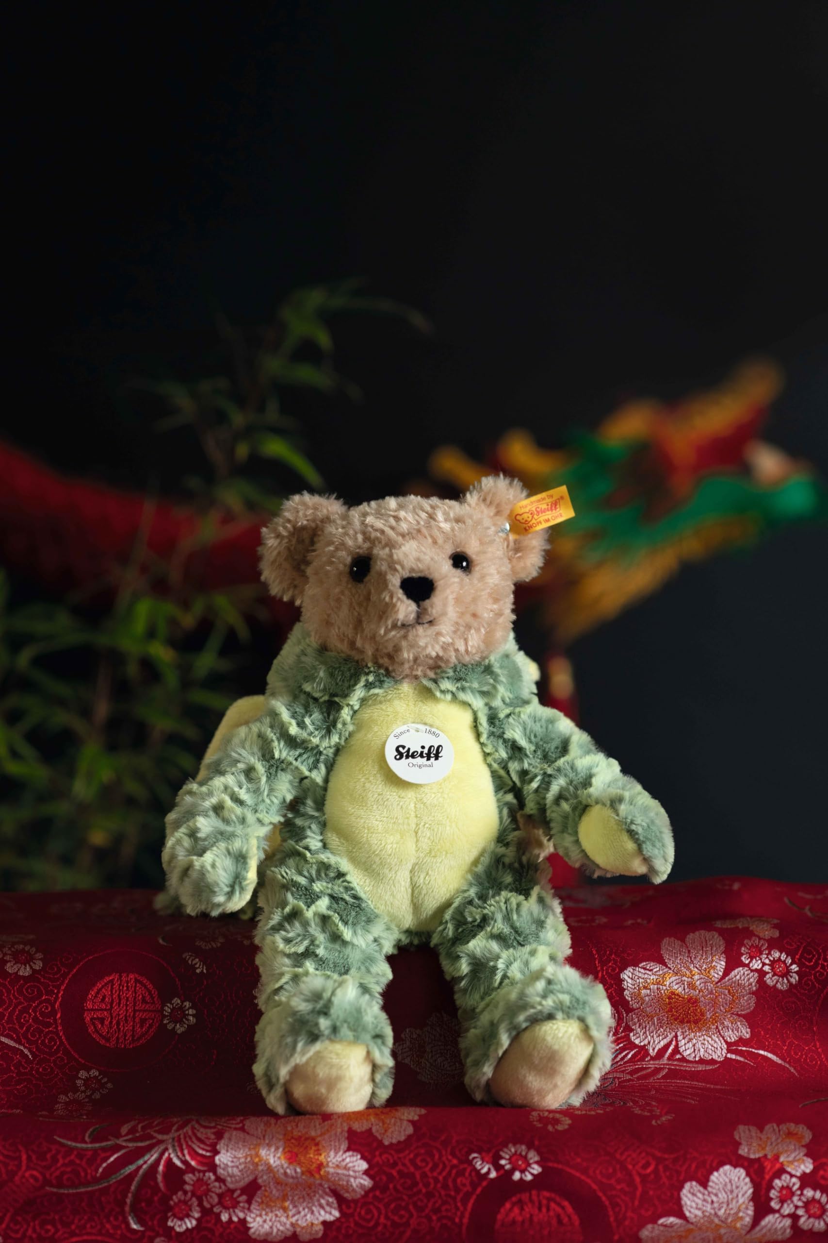 Steiff Teddy Bear with Dragon Hoodie Costume, Chinese Zodiac Signs, Teddy Stuffed Animal, Plush Bear Cuddly Toy, Machine Washable, 11" - Image 5